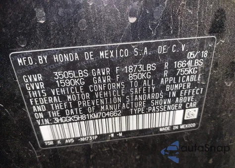 2019 Honda Fit Ex z USA, uszkodzony, nr VIN 3HGGK5H81KM704662